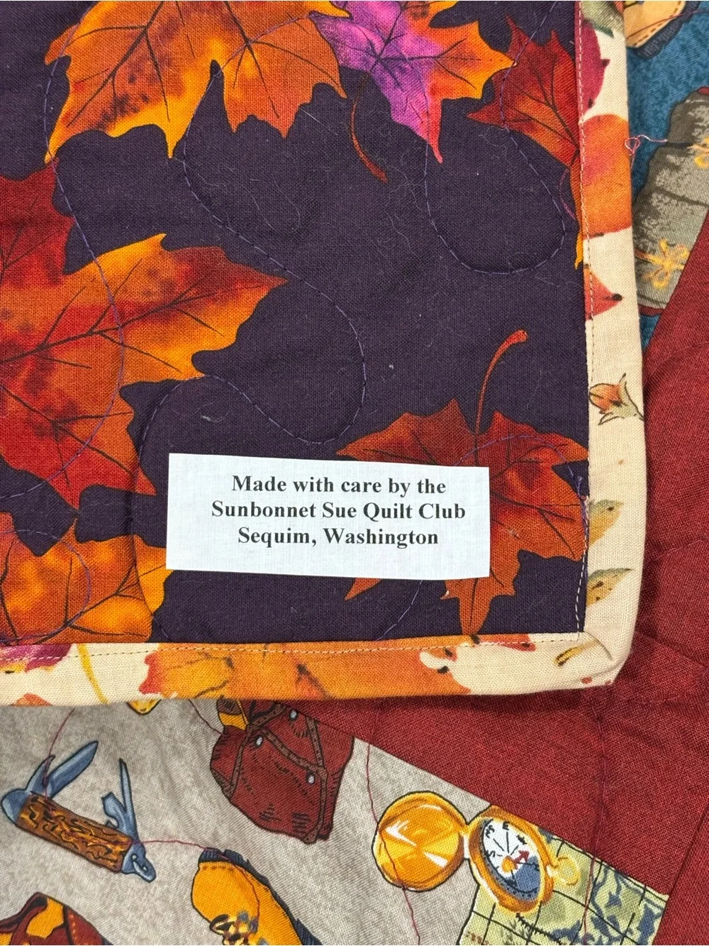 Handmade Baby Toddler Boy Camping Theme Print Quilt Grandpa Core
